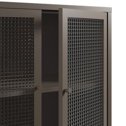 Metal and tempered glass sideboard in mocha, 121 x 40 x 90 cm | Layna