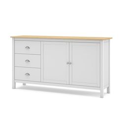 Skänk i vit furu, 150 x 40 x 80,5 cm | dimmig