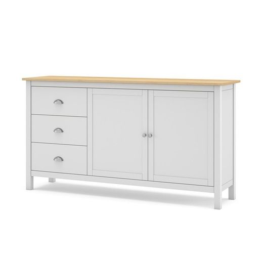 Skänk i vit furu, 150 x 40 x 80,5 cm | dimmig