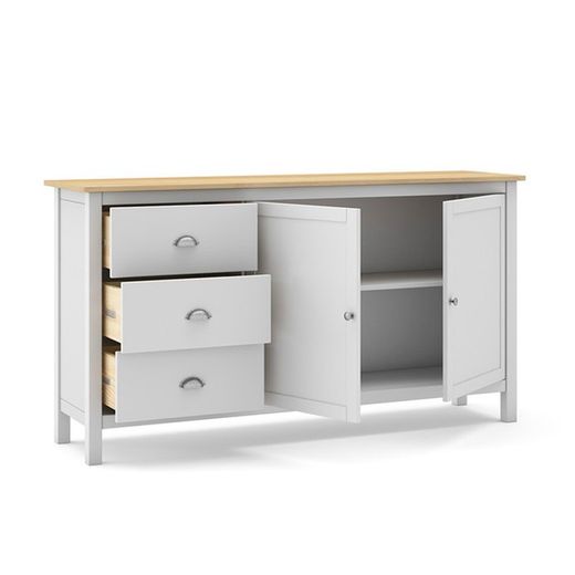 Skänk i vit furu, 150 x 40 x 80,5 cm | dimmig