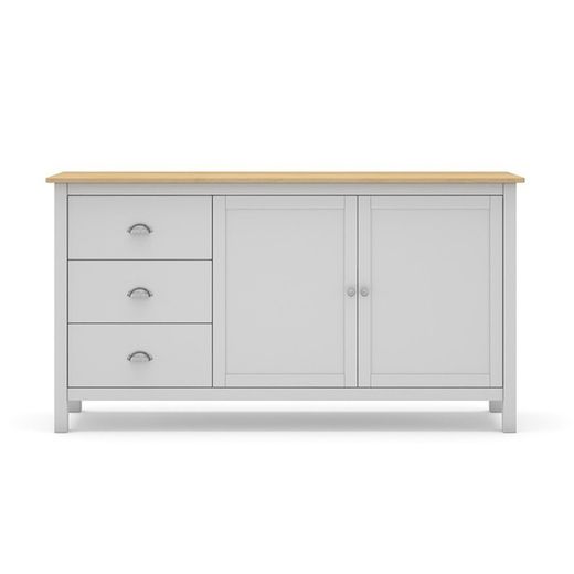 Skänk i vit furu, 150 x 40 x 80,5 cm | dimmig