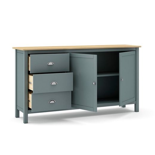 Skænk i grøn fyrretræ, 150 x 40 x 80 cm | tåget