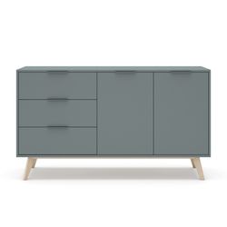 Skänk i grön och naturlig furu, 140 x 40 x 81 cm | pisco