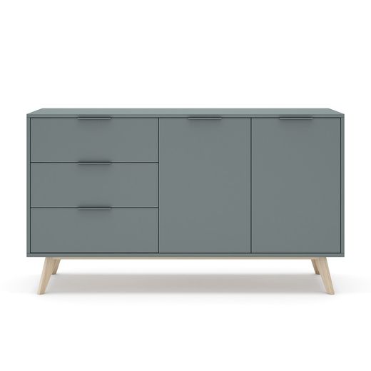 Skänk i grön och naturlig furu, 140 x 40 x 81 cm | pisco