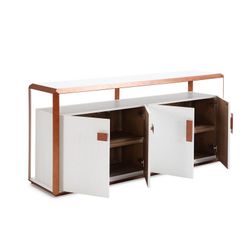 Sideboard aus Eiche und Weiß/Kupfereisen, 180 x 48 x 85 cm