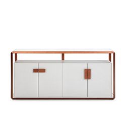 Sideboard aus Eiche und Weiß/Kupfereisen, 180 x 48 x 85 cm