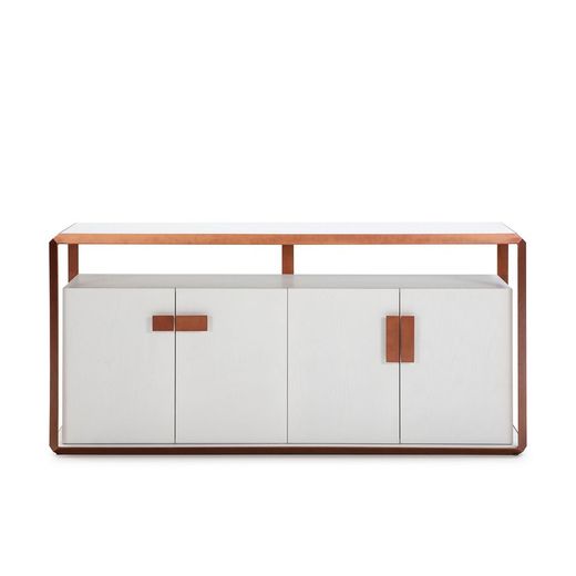 Sideboard aus Eiche und Weiß/Kupfereisen, 180 x 48 x 85 cm