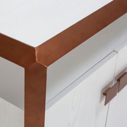 Sideboard aus Eiche und Weiß/Kupfereisen, 180 x 48 x 85 cm