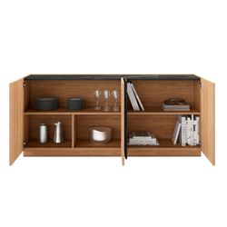 Wooden sideboard L in natural and black, 180 x 41.8 x 78.5 cm | Dione