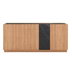 Wooden sideboard L in natural and black, 180 x 41.8 x 78.5 cm | Dione