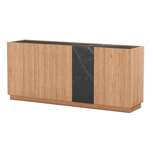 Wooden sideboard L in natural and black, 180 x 41.8 x 78.5 cm | Dione