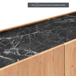 Wooden sideboard L in natural and black, 180 x 41.8 x 78.5 cm | Dione