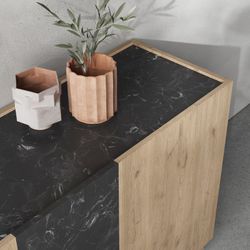 Wooden sideboard L in natural and black, 180 x 41.8 x 78.5 cm | Dione