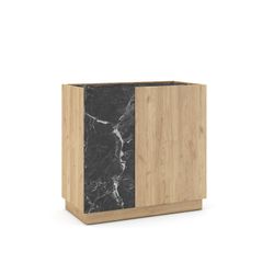 Buffet S en bois naturel et noir, 80 x 41,6 x 78,5 cm | Dioné