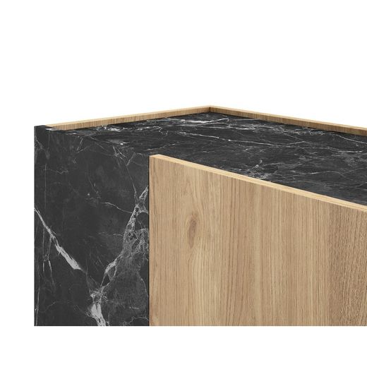 Buffet S en bois naturel et noir, 80 x 41,6 x 78,5 cm | Dioné