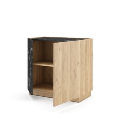 Buffet S en bois naturel et noir, 80 x 41,6 x 78,5 cm | Dioné