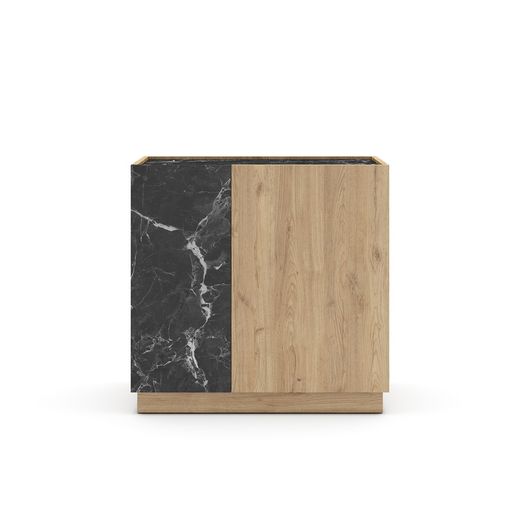 Buffet S en bois naturel et noir, 80 x 41,6 x 78,5 cm | Dioné
