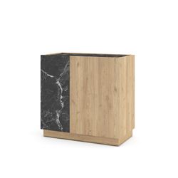 Buffet S en bois naturel et noir, 80 x 41,6 x 78,5 cm | Dioné