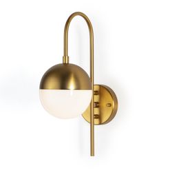 Wandleuchte aus weißem Glas und Metall, 15x27x42 cm