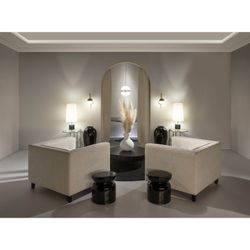 Wandleuchte aus weißem Glas und Metall, 15x27x42 cm