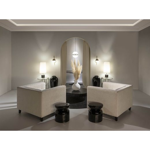 Wandleuchte aus weißem Glas und Metall, 15x27x42 cm