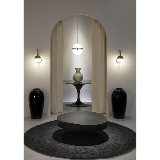 Wandleuchte aus weißem Glas und Metall, 15x27x42 cm