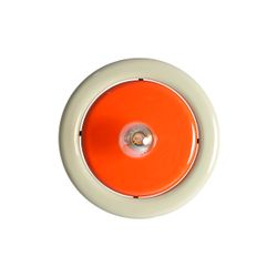 Aplique de madera y metal en naranja y beige, 40 x 10 x 40 cm | Cekle