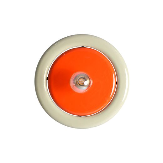 Aplique de madera y metal en naranja y beige, 40 x 10 x 40 cm | Cekle