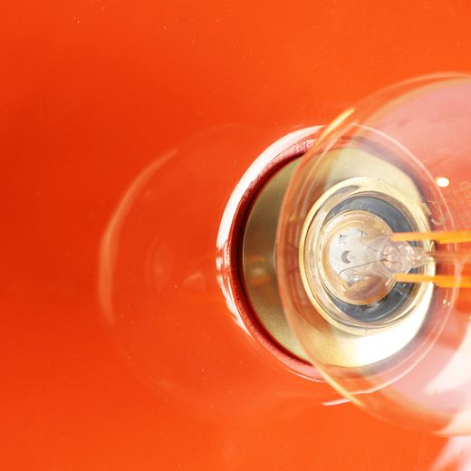 Aplique de madera y metal en naranja y beige, 40 x 10 x 40 cm | Cekle