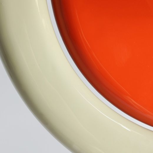 Aplique de madera y metal en naranja y beige, 40 x 10 x 40 cm | Cekle