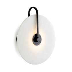 White marble and metal wall light, 25x10x29 cm