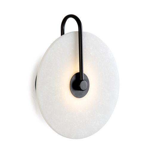 White marble and metal wall light, 25x10x29 cm