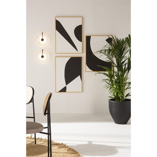 White marble and metal wall light, 25x10x29 cm