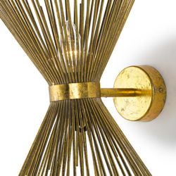 Golden metal wall light, 26x26x43 cm