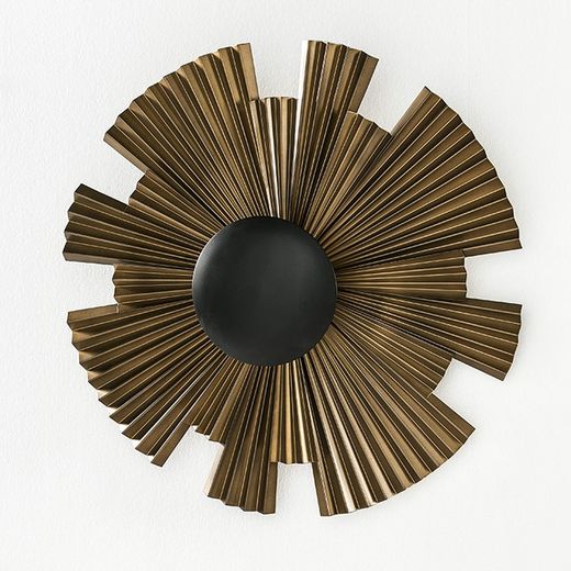 Aplique de metal dorado y negro, 67 x 15 x 51 cm