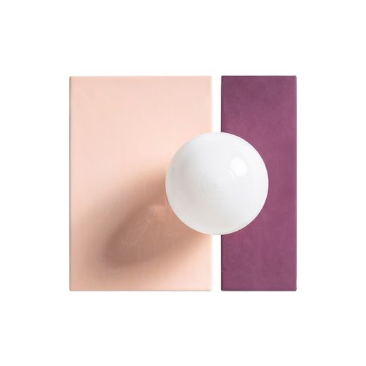 Aplique de metal en morado y beige, 30 x 19 x 31 cm | Uru
