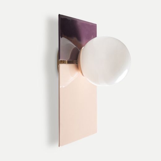 Aplique de metal en morado y beige, 30 x 19 x 31 cm | Uru