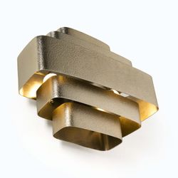Silberne Metallwandleuchte, 38x16x29 cm
