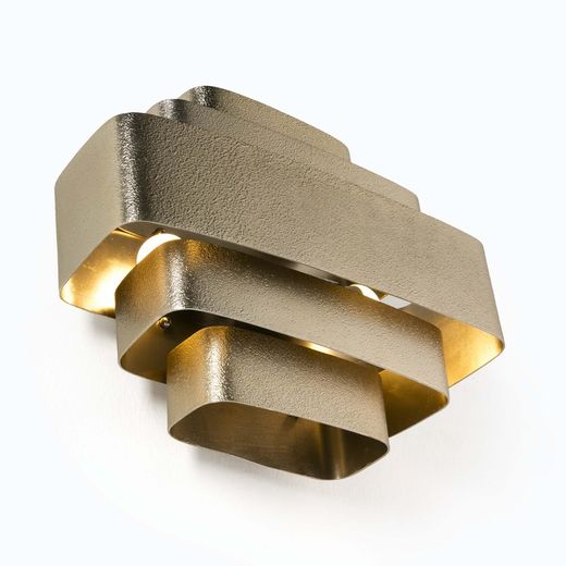 Silberne Metallwandleuchte, 38x16x29 cm