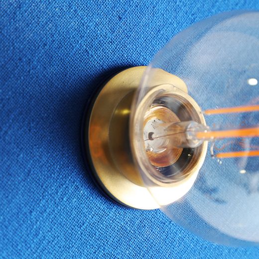 Aplique de metal y algodón en azul marino, 33 x 9 x 33 cm | Vetra