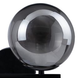 Wandlamp van zwart glas en metaal, 27,5 x 20 x 20 cm