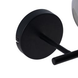 Wandlamp van zwart glas en metaal, 27,5 x 20 x 20 cm