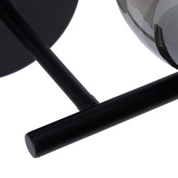 Wandlamp van zwart glas en metaal, 27,5 x 20 x 20 cm