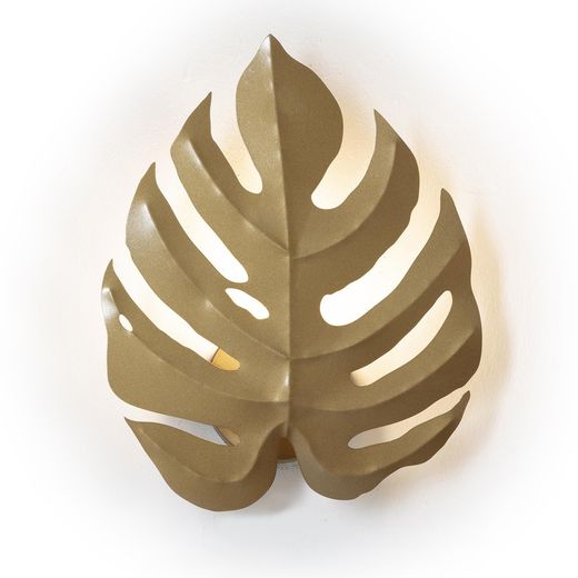 Złoty metalowy kinkiet ścienny, 27x12x35cm