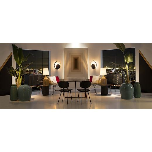 Black Metal Wall Sconce, 50x11x50cm