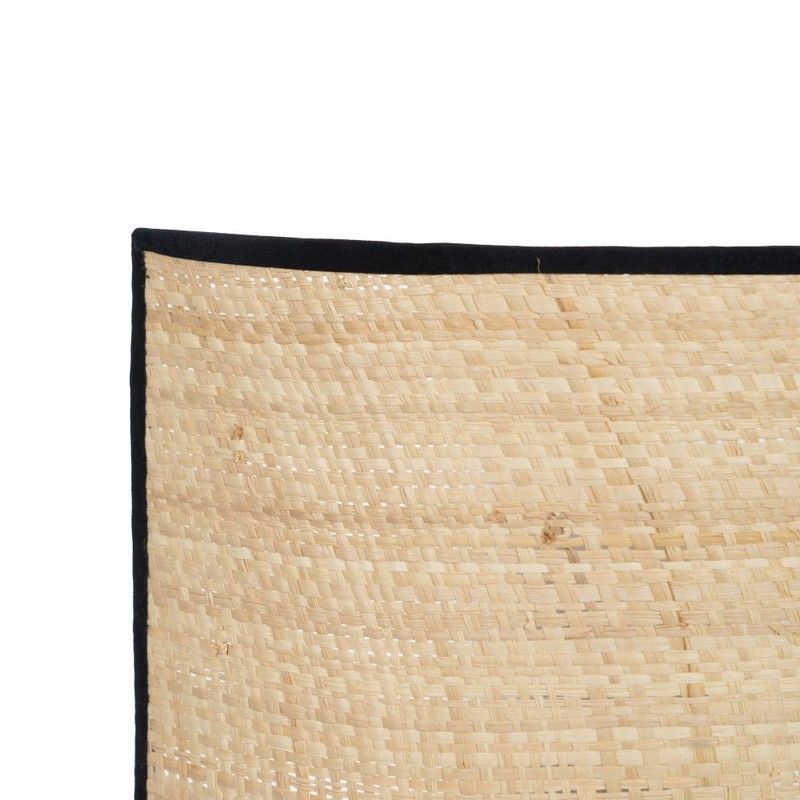 Lampada da parete in rafia naturale e nera 25 x 12 x 20 cm qechic