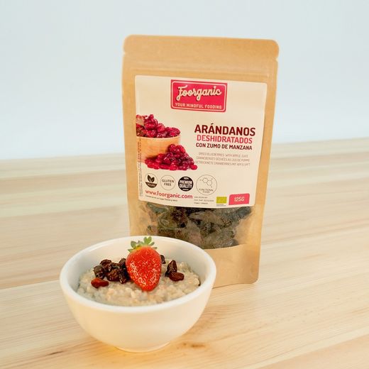 Myrtilles déshydratées ECO au jus de pomme, 125 gr