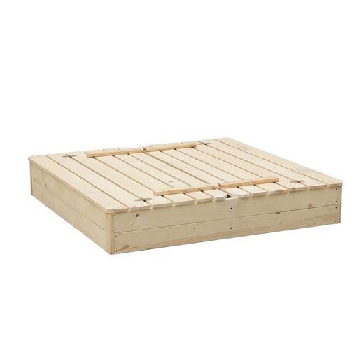 Caixa de areia infantil pinho natural, 118 x 118 x 22 cm | Antz