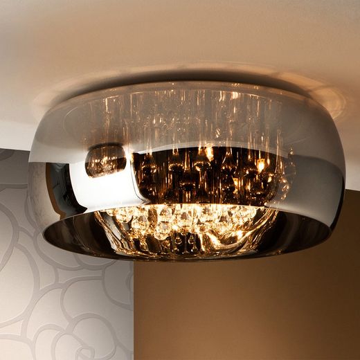 ARGOS-Dimable Chrome and Transparent Ceiling, 50 x 25 cm