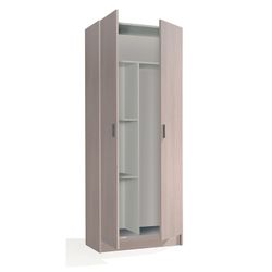 Zweitüriger Kleiderschrank in Eichenfarbe, 73 x 37 x 180 cm